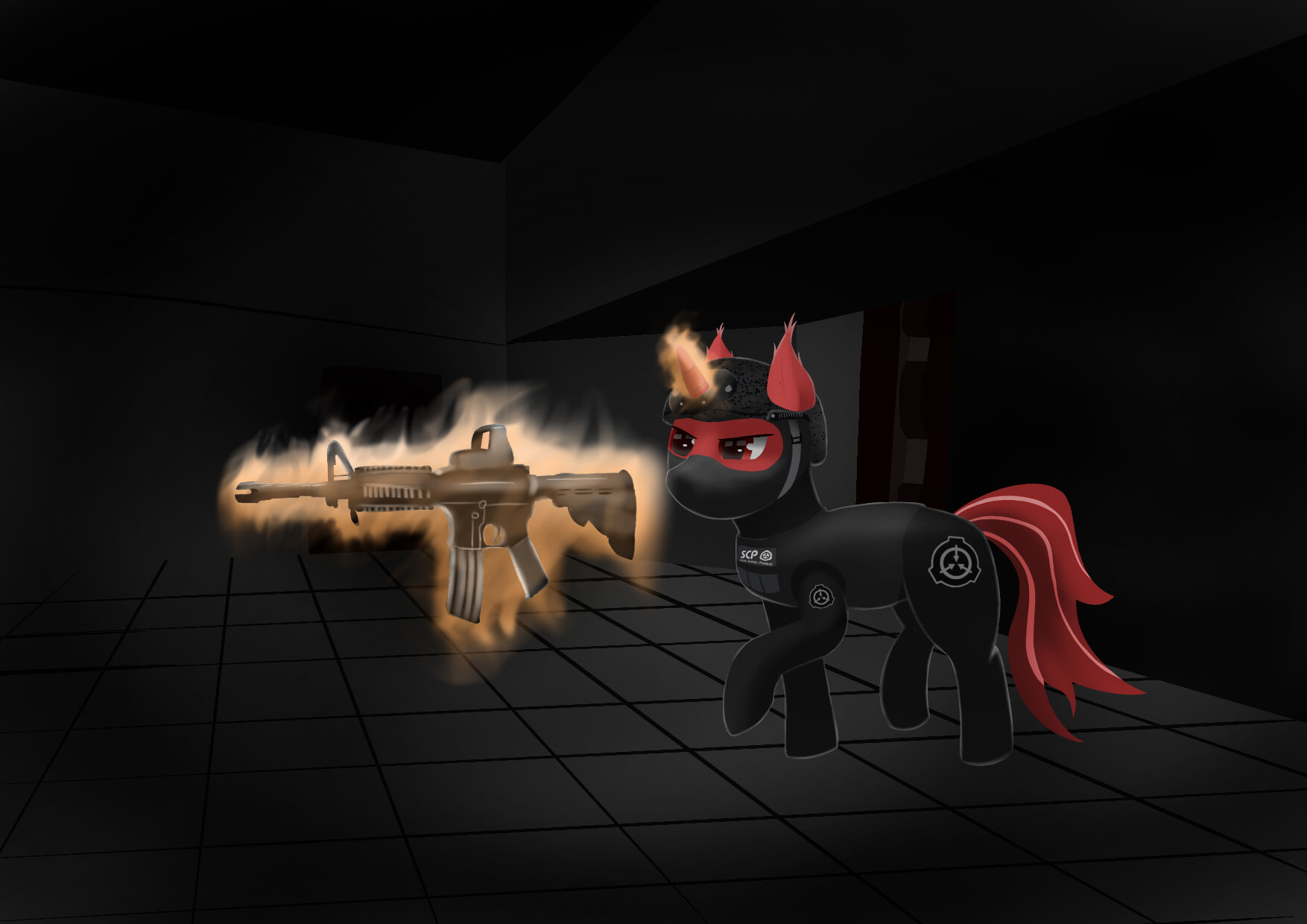 Mobile Task Force Pony, Digital Art, Krita, SCP, Pony, MLP, Syntriax, Art, 